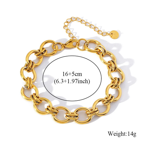 Bracelet acier inoxydable pour femmes couleur or