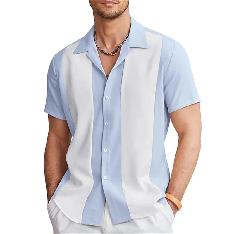 Chemise hawaïenne à motif rayé dégradé