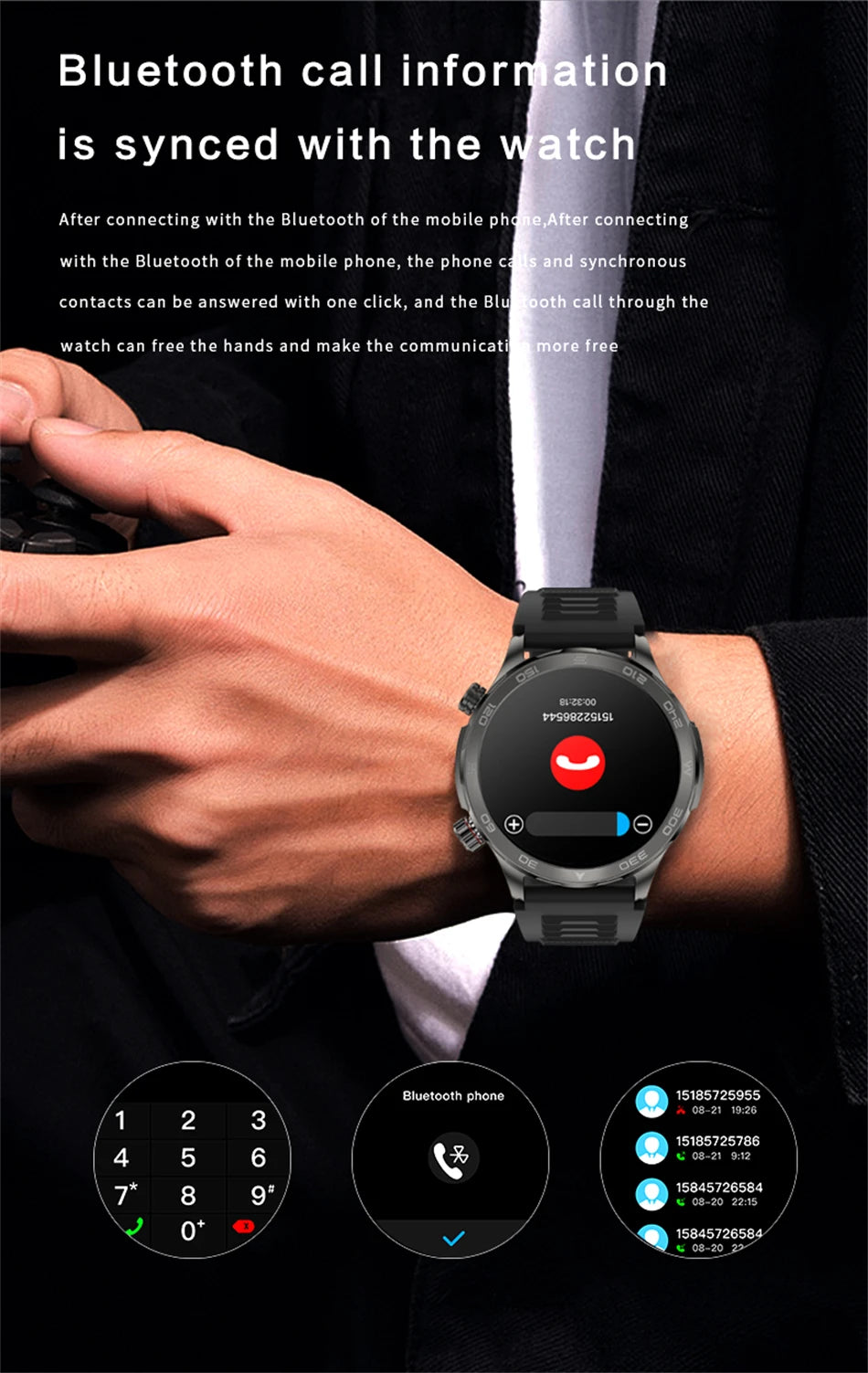 Montre intelligente étanche avec boussole pour homme, surveillance de la santé, traqueur de sport GPS, appel Bluetooth HD, assistant vocal, nouveau, 2024