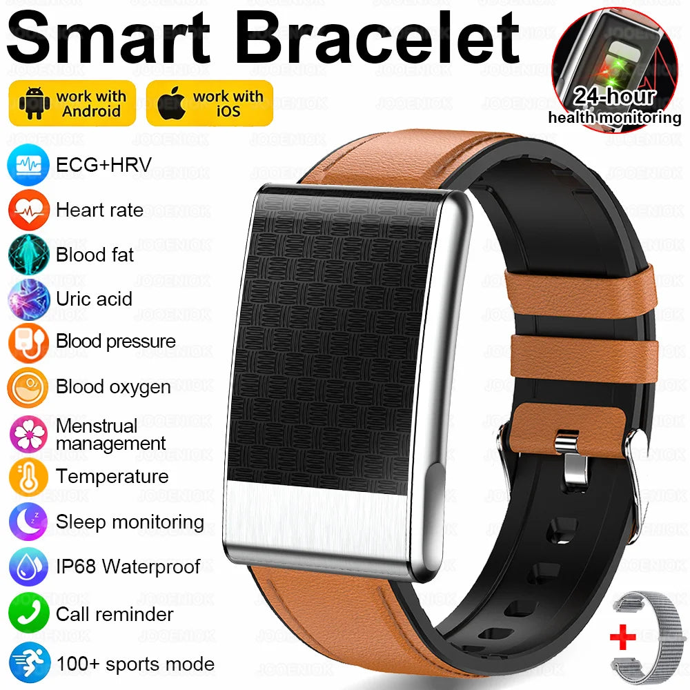 Nouvelle Montre Connectée Ultra-Mince 8mm 2026 pour Femme avec Suivi ECG, Fréquence Cardiaque, Pression Artérielle, Oxygène Sanguin et Appel Bluetooth