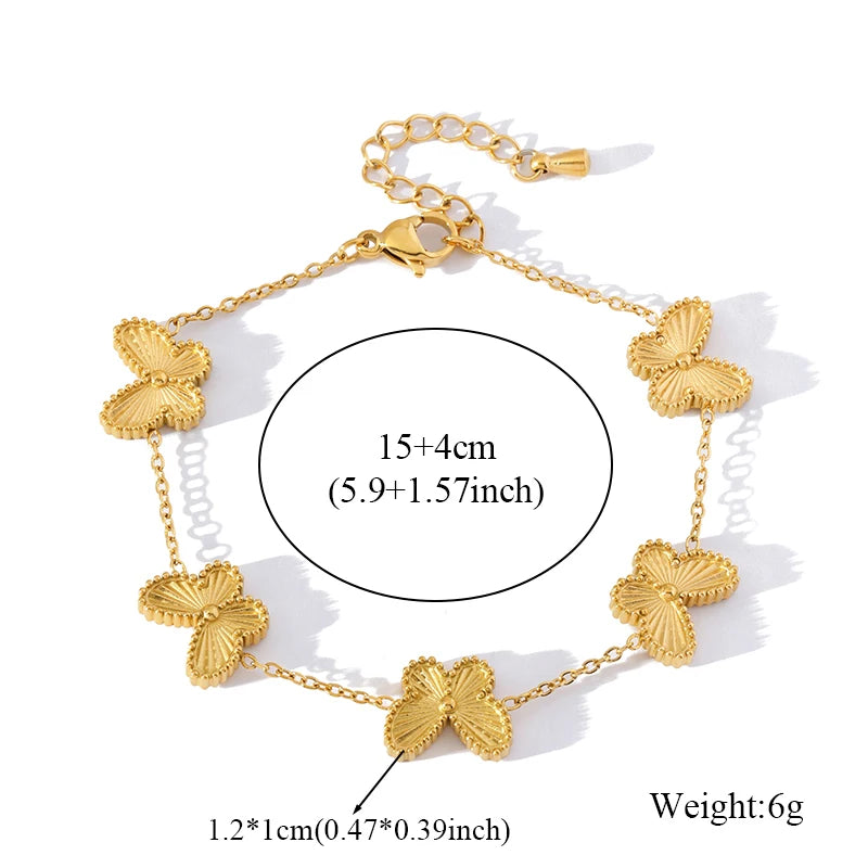 Bracelet en acier inoxydable 316L avec nœud papillon et zircon.