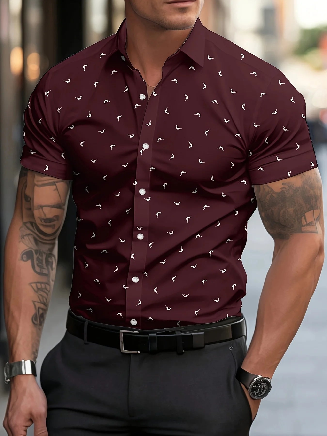 Chemise à manches courtes pour hommes – Tissu léger. Plusieurs coloris
