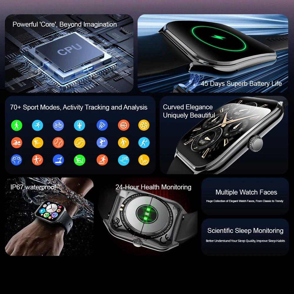 Montre Connectée Ultra-Fine Jooeniok MT61 – 1,96" AMOLED, Appel Bluetooth, Cardio, Sport