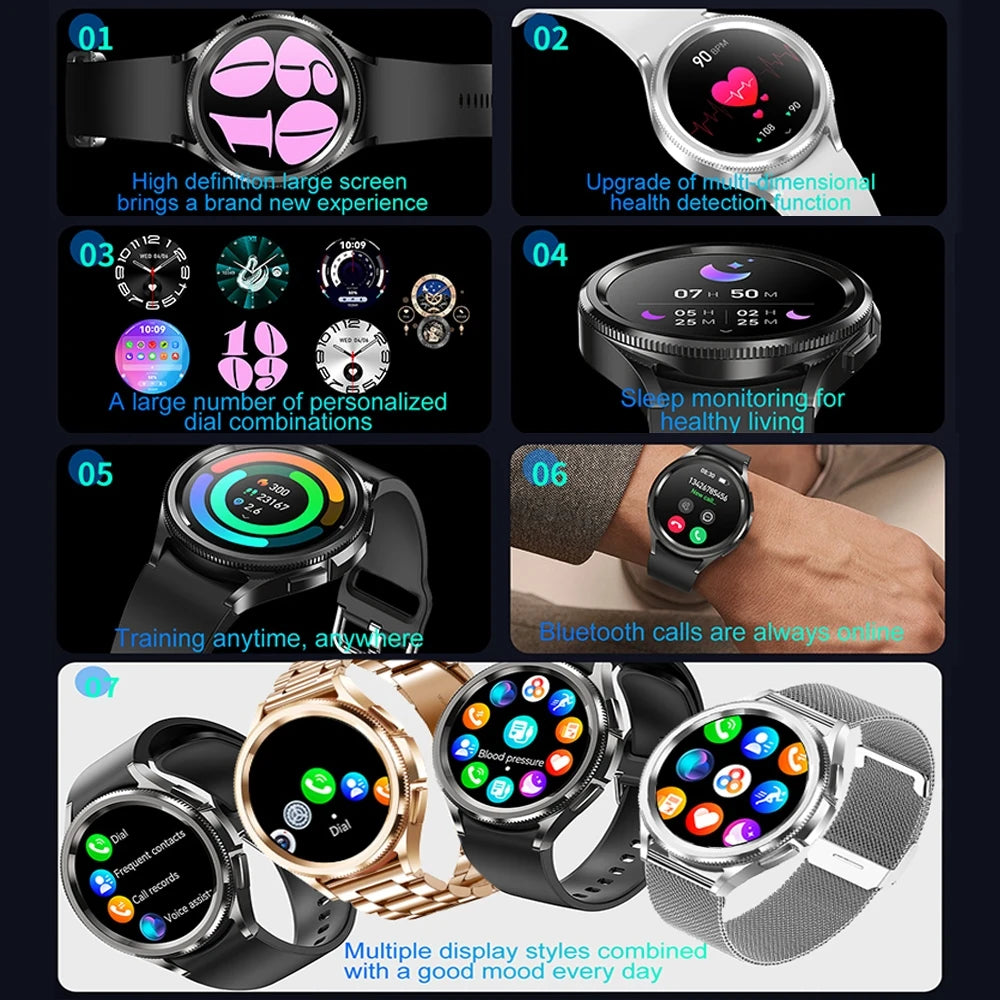 Montre intelligente connectée hommes 1.46 pouces GPS sport Fitness Tracker horloge fréquence  femmes