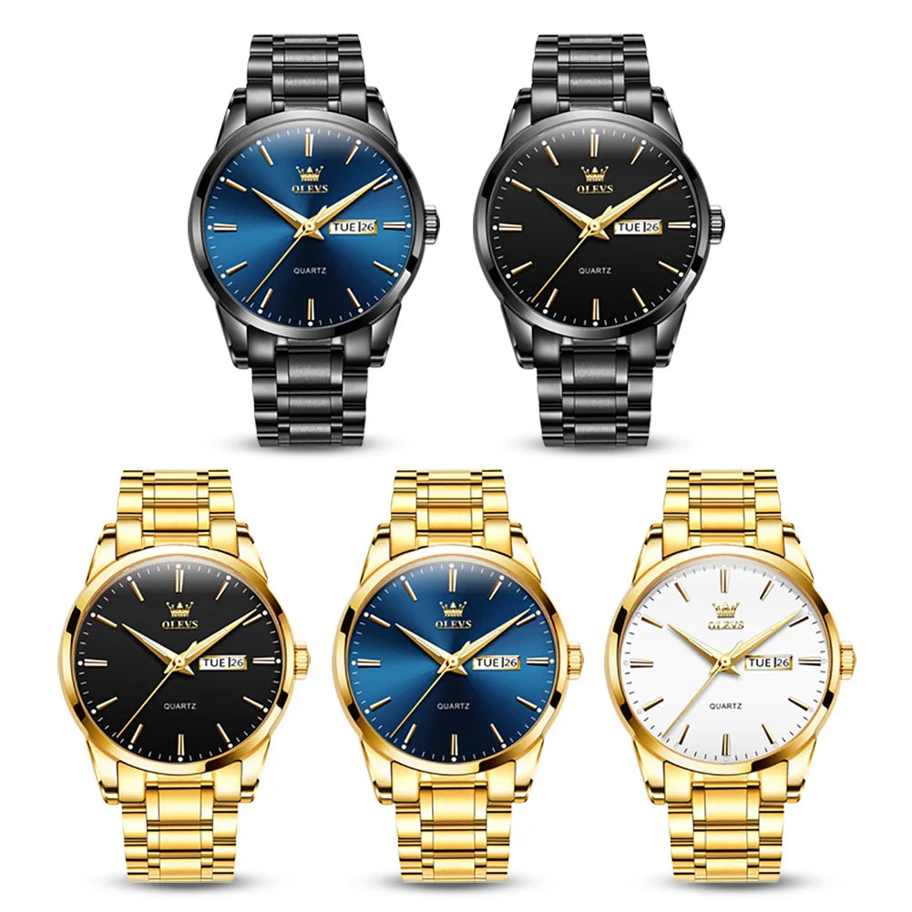 Montre Homme OLEVS— Acier Inoxydable,Waterproof 3ATM
