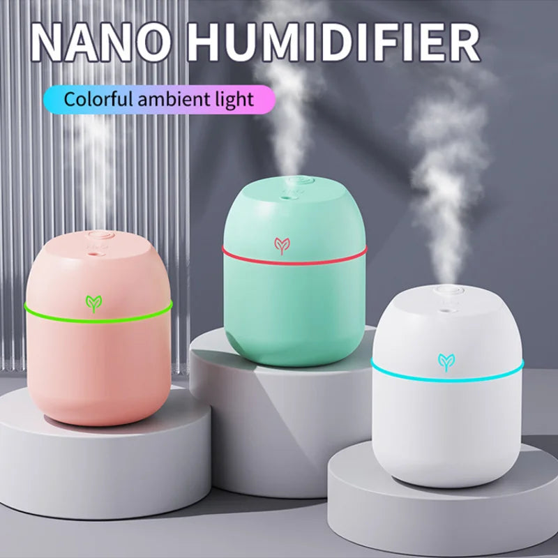 Humidificateur d'air Lenovo 220ML, diffuseur d'arôme à brume fraîche, lumière LED nocturne,