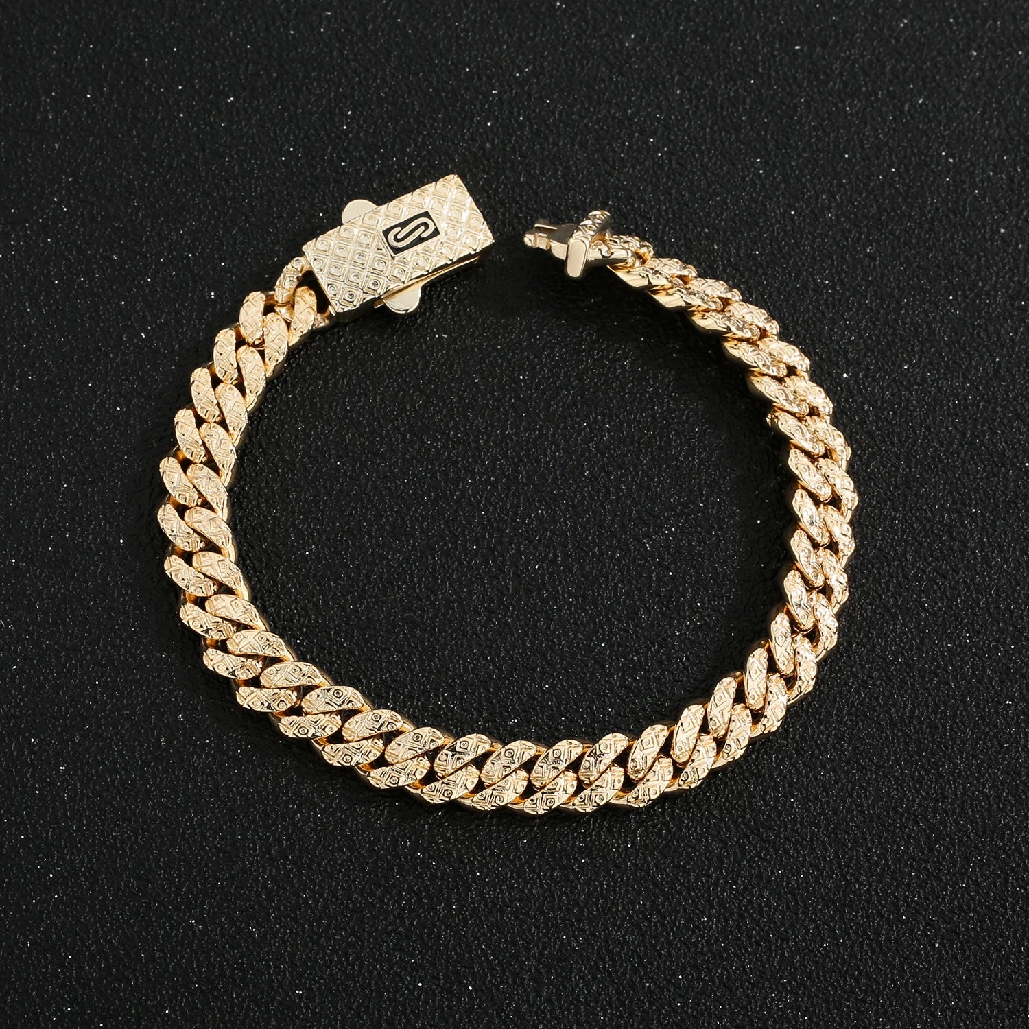 Bracelet de cheville de style Monaco hommes femmes, plaqué or 14 carats.