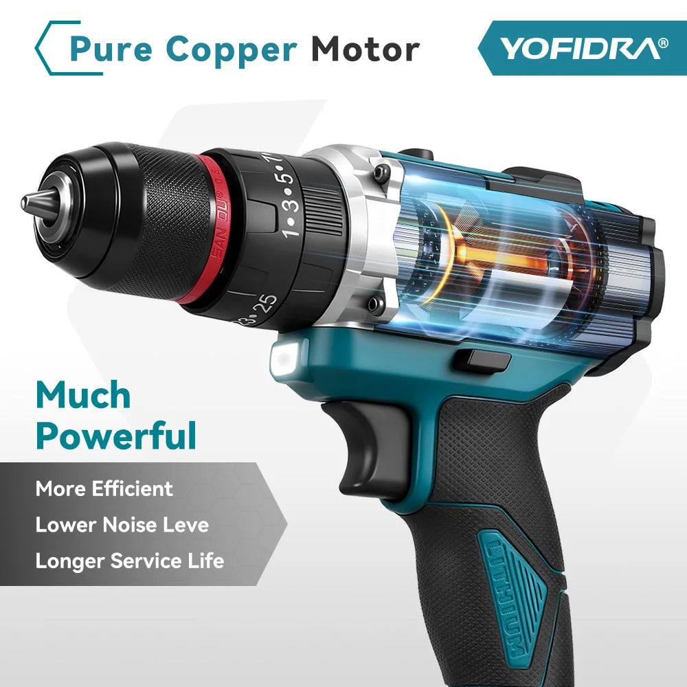 Perceuse à Percussion Sans Fil 3-en-1 – 21V, Couple 25+3, Moteur Cuivre Pur