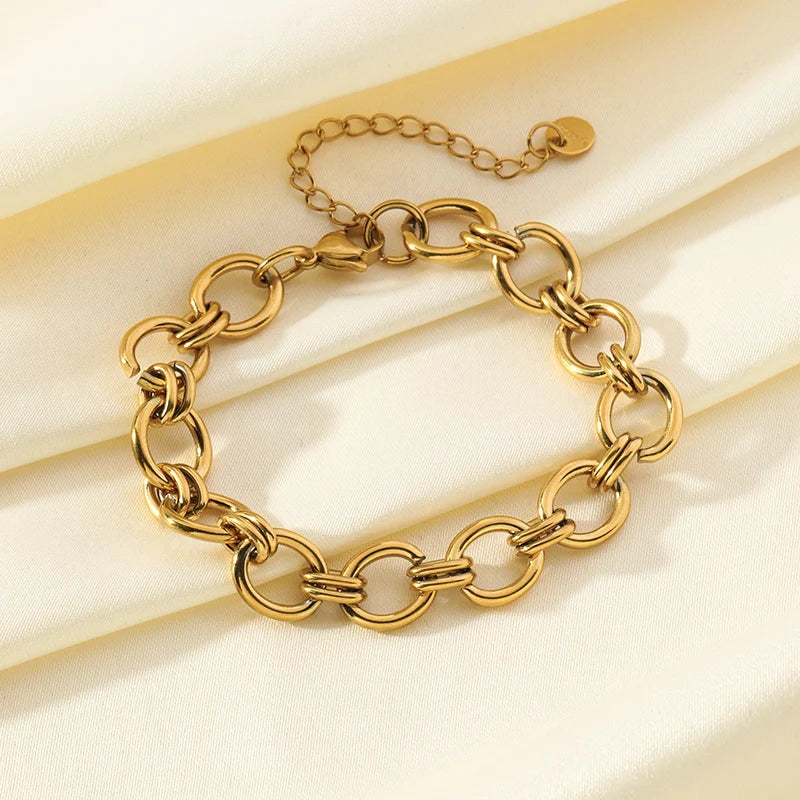 Bracelet acier inoxydable pour femmes couleur or