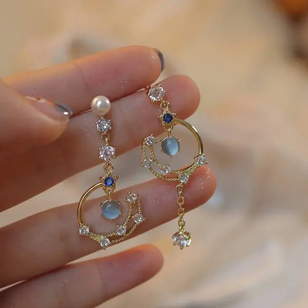 Boucles d'oreilles feuilles zircon
