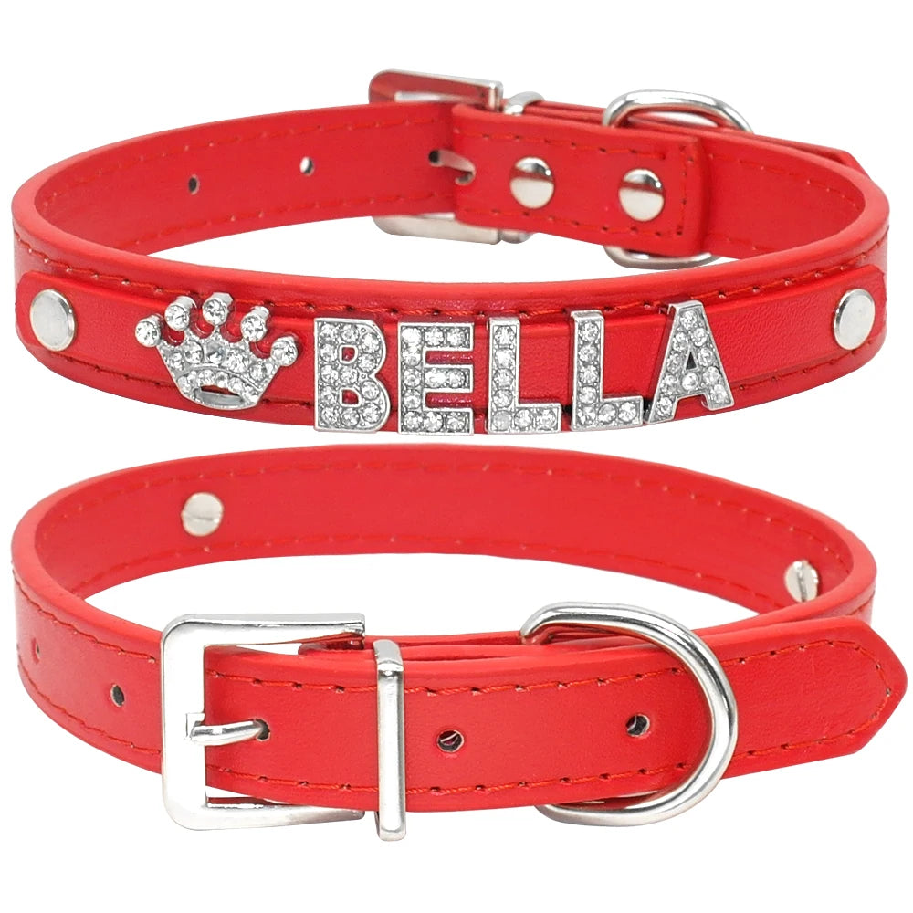Colliers pour chiots en strass scintillants, personnalisés pour petits chiens, Chihuahua, collier personnalisé avec nom gratuit, breloques, accessoires pour animaux de compagnie
