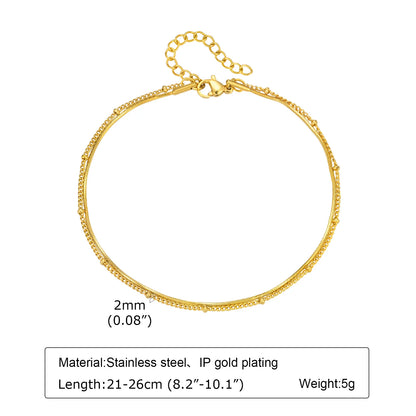 Bracelet de cheville à disque pour femmes, acier inoxydable réglable.