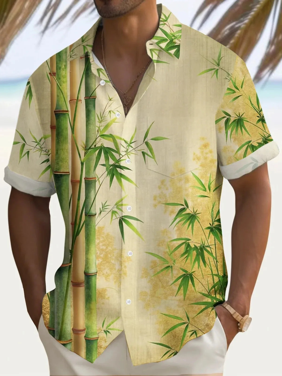 Chemises d'été pour hommes, chemise hawaïenne décontractée,manches courtes.