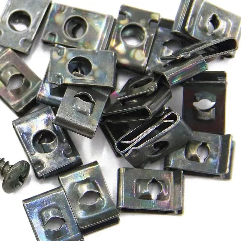 Clips & Vis Autotaraudeuses pour Voiture – Type U Antirouille | Lot 10 à 200 pcssonniers