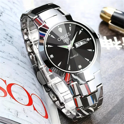Montre Couple Quartz – Cadran Élégant | Coffret 2 pièces