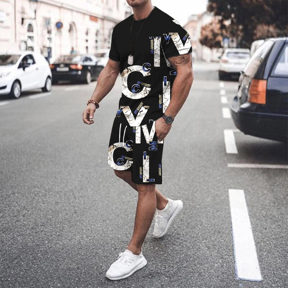 Ensemble tendance d'été, grande police imprimée. Plusieurs coloris disponible.