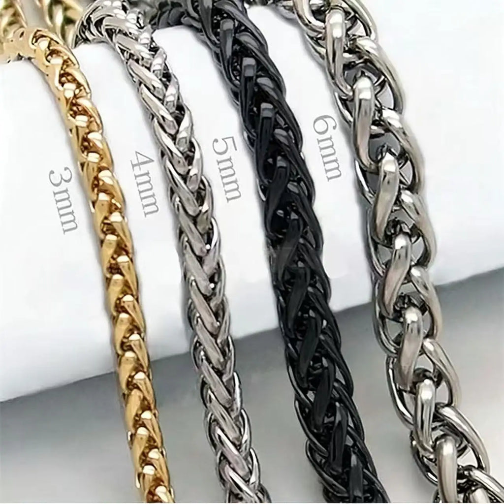 Collier en chaîne torsadée en acier inoxydable HNSP pour hommes, bijoux de cou polyvalents, pendentif, chaîne noire/dorée, accessoires 3/4/5/6/8MM