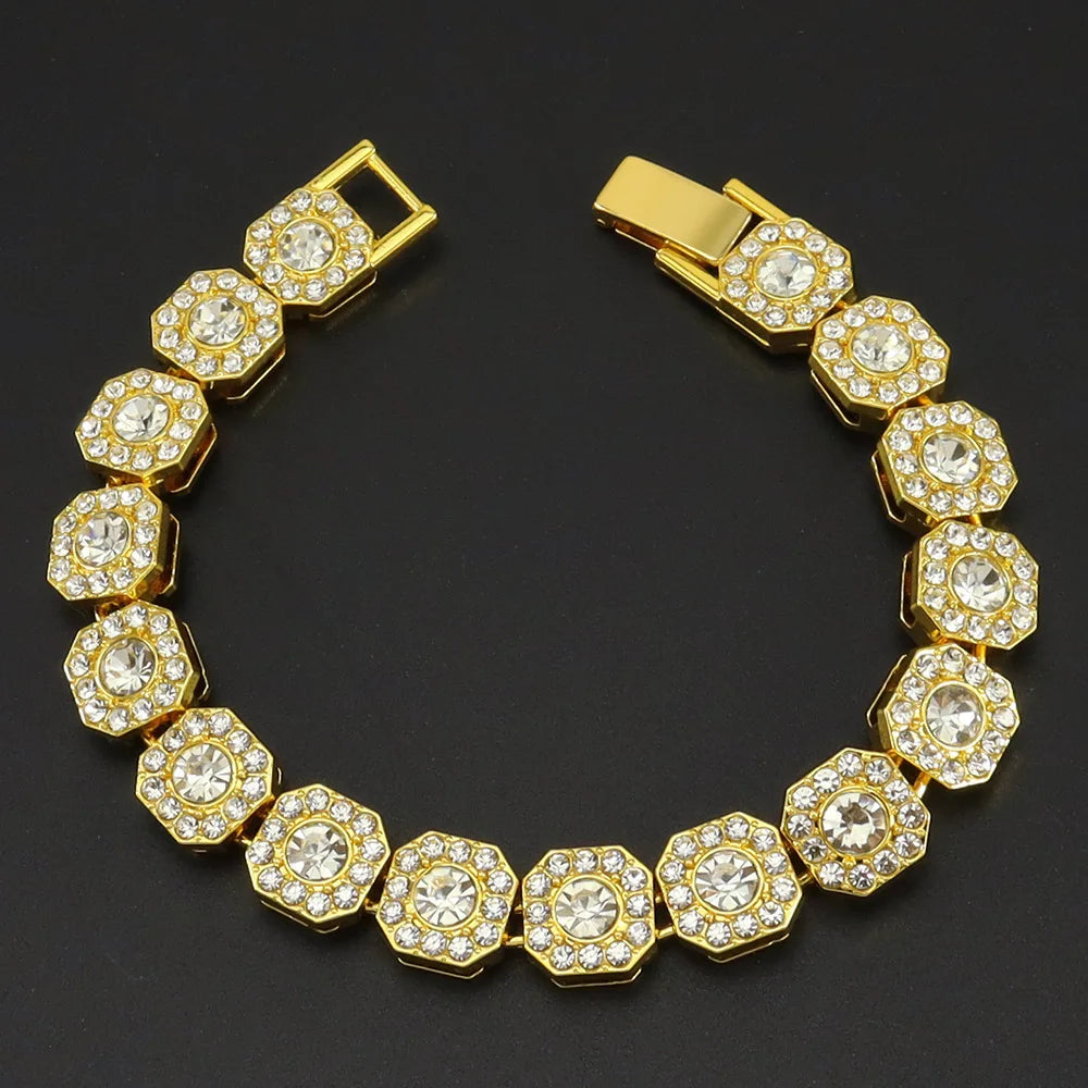HNSP 13MM de large luxe plein Zircon glace Tennis main chaîne Bracelet pour hommes cadeau Hip Hop rue fête bijoux accessoires