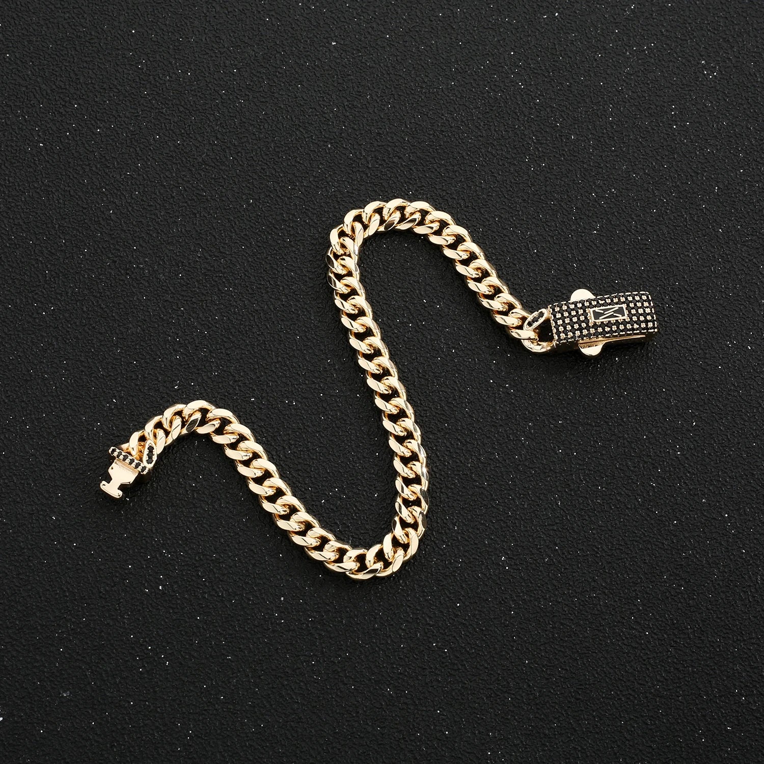 Bracelet de cheville de style Monaco hommes femmes, plaqué or 14 carats.