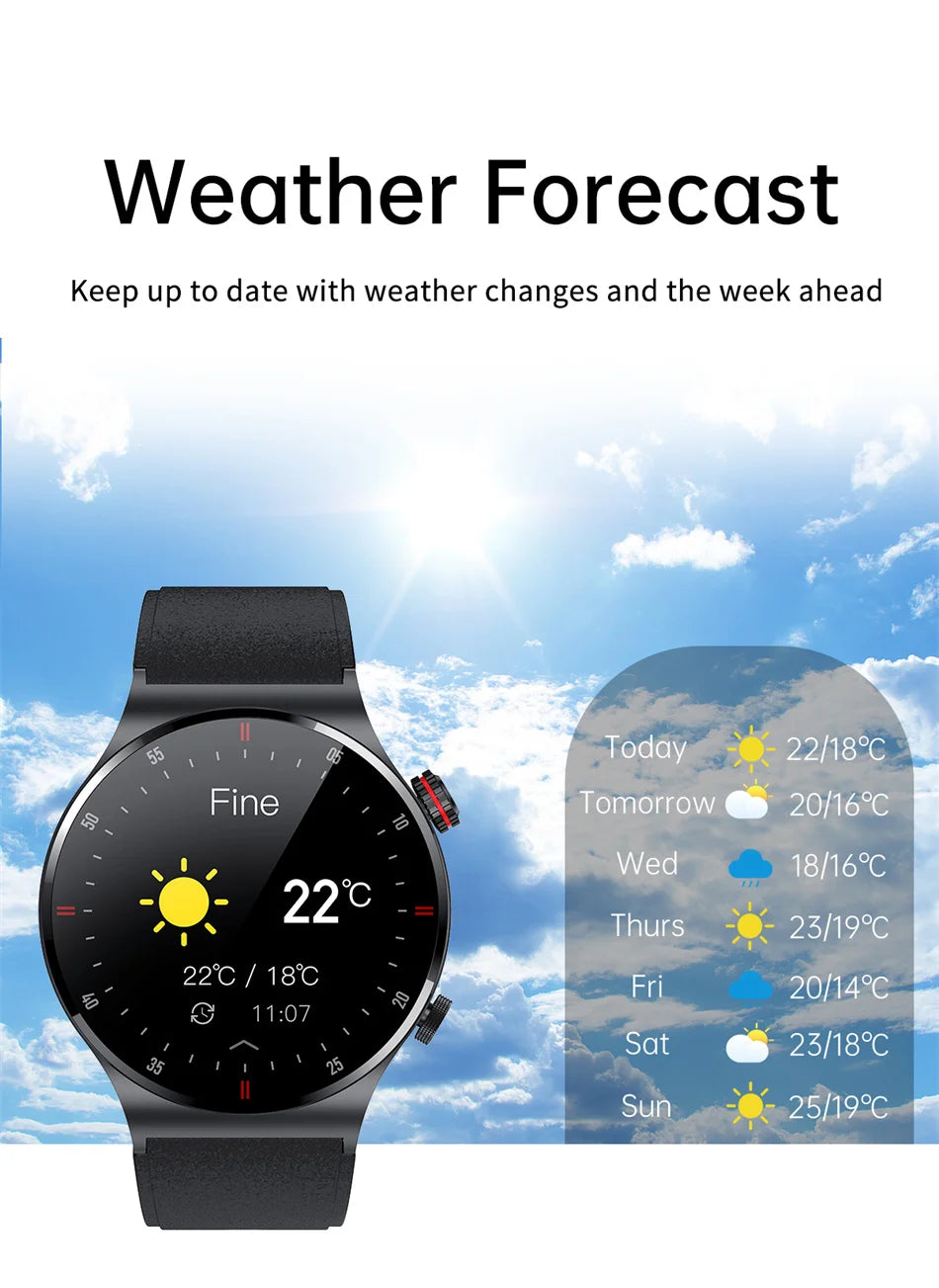 Montre Connectée Homme ChiBear – 1,28" GPS, ECG+PPG, Appel BT, Cardio, 100+ Sports
