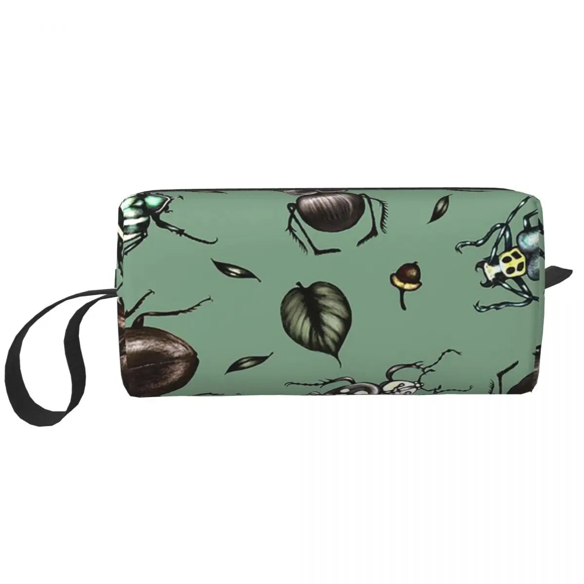 Trousse de maquillage à motif de coléoptères colorés - Collection Insectes - Trousse de toilette et de maquillage pour femmes - Trousse de beauté de voyage - Trousse à crayons