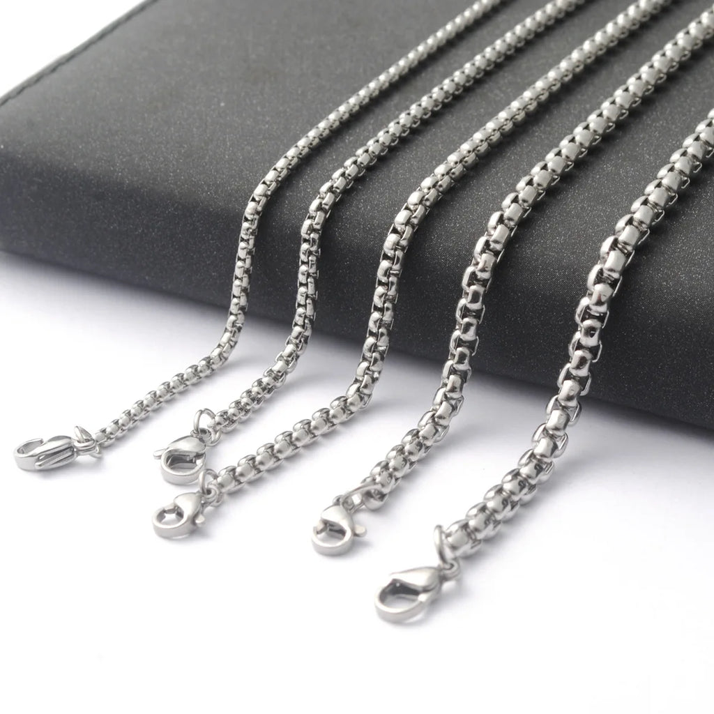 Collier chaîne à maillons en acier inoxydable 316L pour hommes.