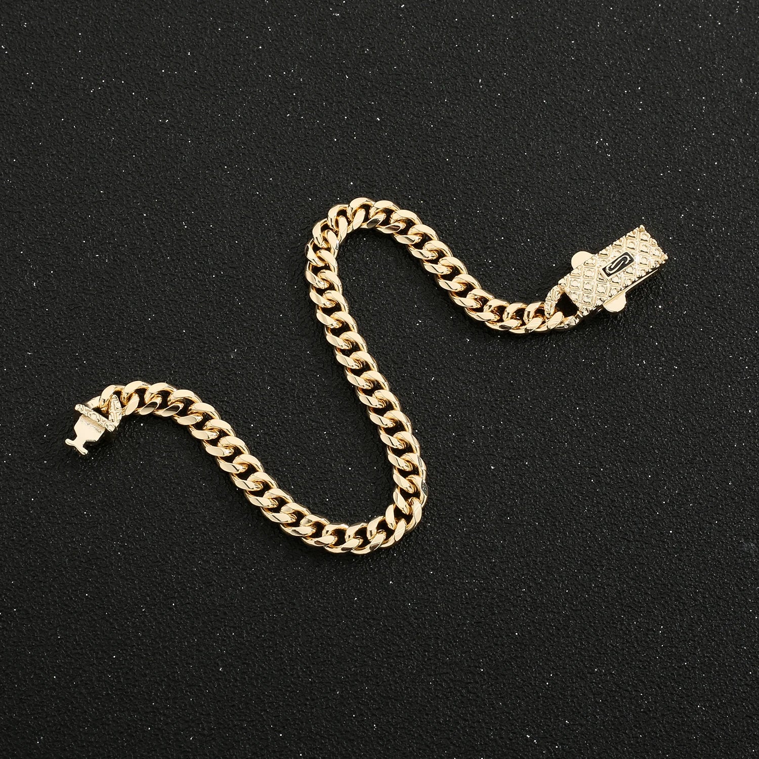Bracelet de cheville de style Monaco hommes femmes, plaqué or 14 carats.