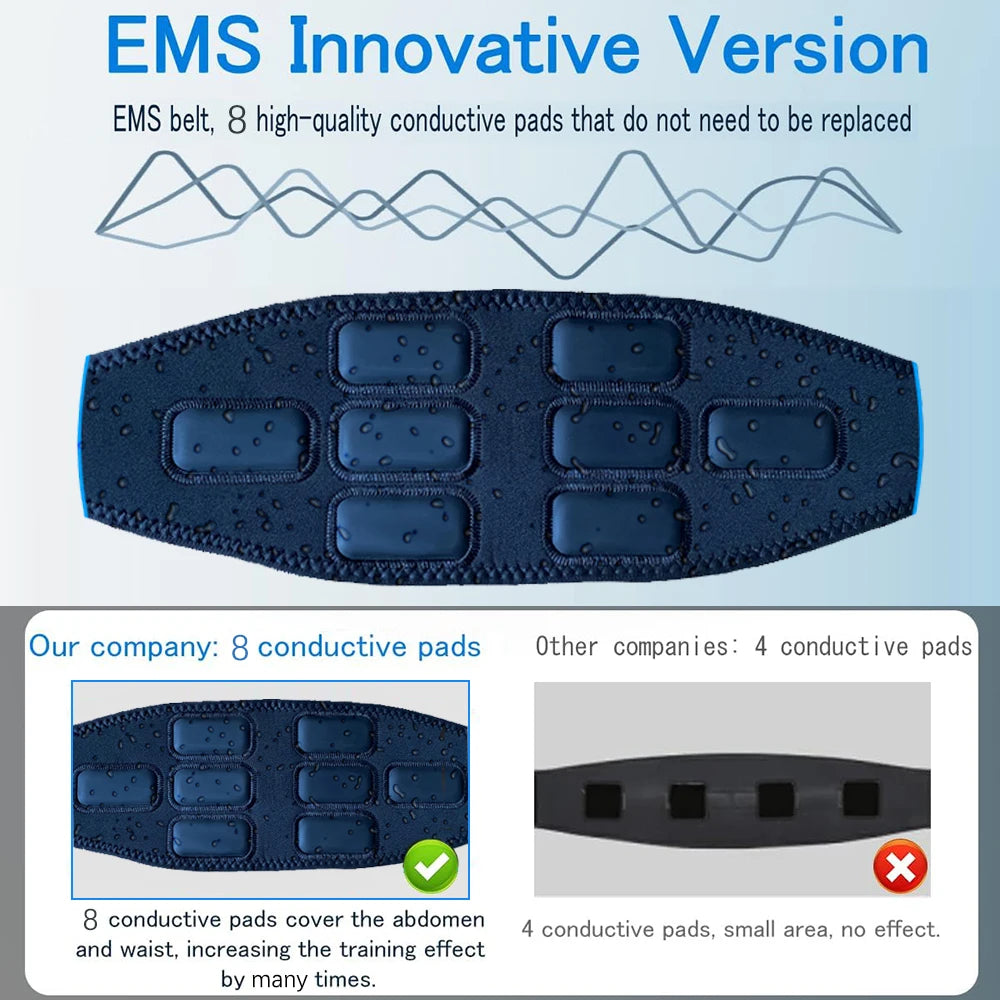 Ceinture de tonification abdominale intelligente, tonique musculaire EMS, stimulateur musculaire, entraîneur Ab, Charge USB, masseur corporel, perte de poids, équipement de Fitness