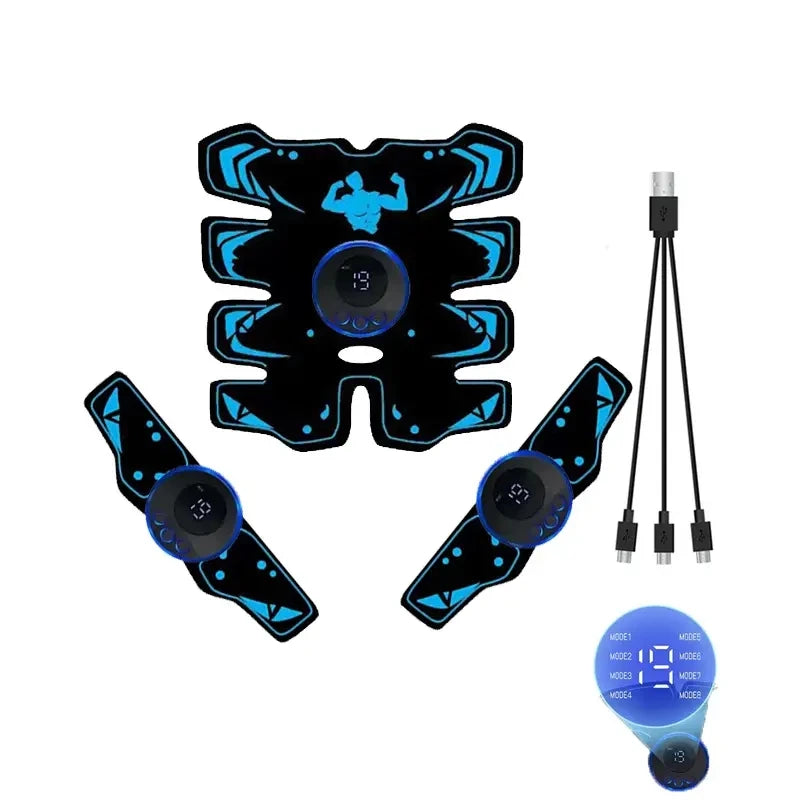 Masseur Abdominal EMS écran LCD | Stimulateur Musculaire Sans Fil | 8 Modes | Charge USB