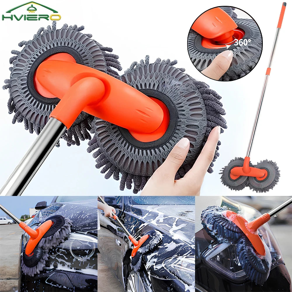 Kit polyvalent de nettoyage de voiture, 1 pièce, brosse en microfibre, éponge de vadrouille, lingette, outils automobiles pour la maison, accessoires de nettoyage universels, jaune et gris