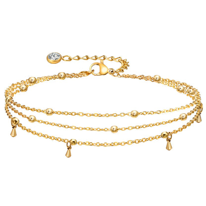 Bracelet de cheville à disque pour femmes, acier inoxydable réglable.