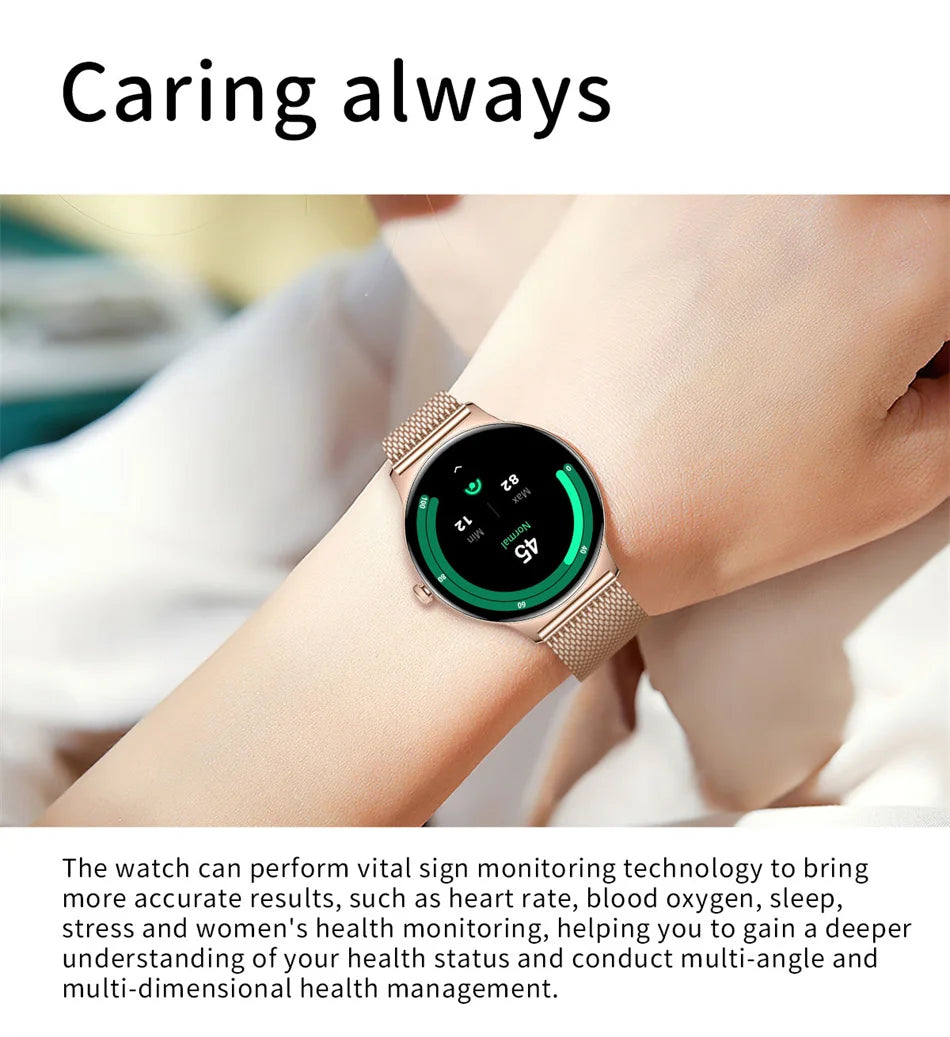 Montre Connectée Femme Jooeniok V89 Ultra-Mince 7,9 mm – 1,43" AMOLED, Appel BT, 100+ Sports