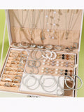 86 pièces/ensemble boucles, clous d'oreilles, bagues, cadeau (sans boîte)