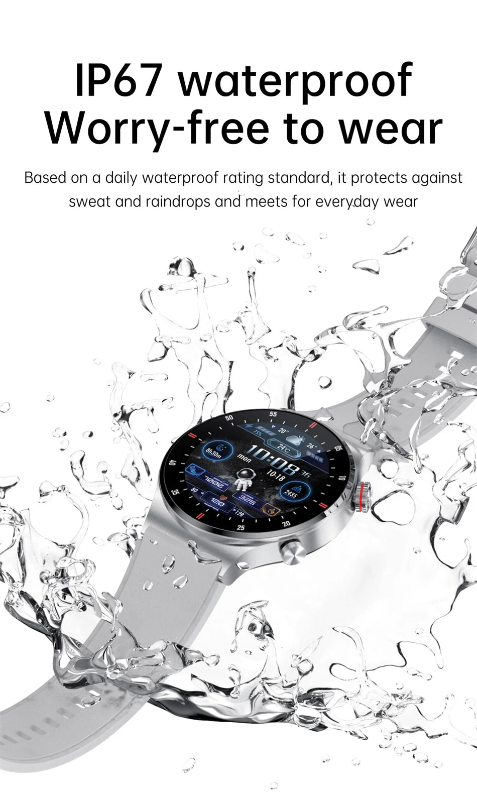Montre Connectée Homme ChiBear – 1,28" GPS, ECG+PPG, Appel BT, Cardio, 100+ Sports