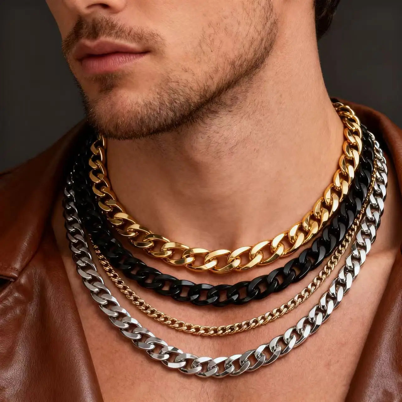 Collier chaîne cubaine en acier inoxydable 316L pour femmes et hommes, bijoux de cou unisexes, accessoire Goth Punk, cadeau