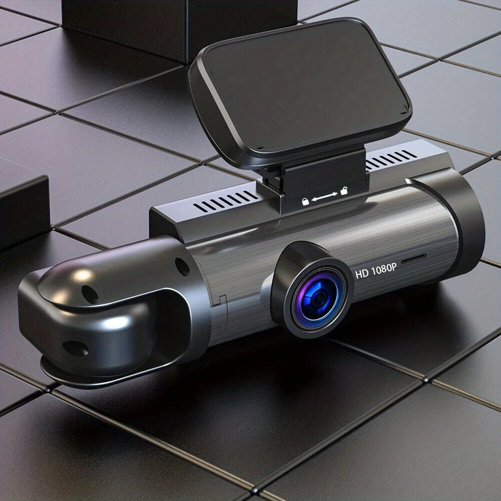 Caméra de tableau de bord double WIFI 1080P pour voitures, avant et intérieure, caméra de voiture avec vision nocturne IR, enregistrement en boucle, grand angle, caméra DVR pour voiture