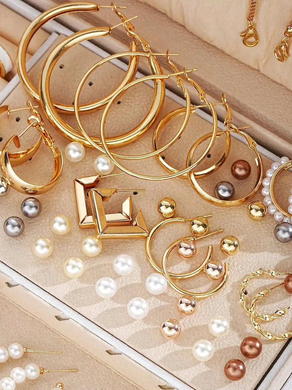 86 pièces/ensemble boucles, clous d'oreilles, bagues, cadeau (sans boîte)