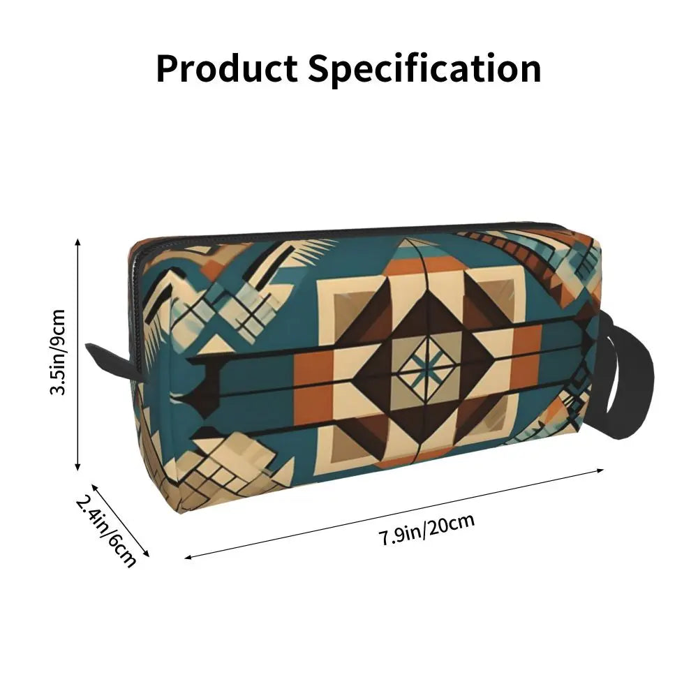 Trousse de maquillage Mosaic Melody Exploring Native American Patterns, trousse de toilette et de cosmétiques pour femmes, trousse de beauté de voyage, trousse à crayons