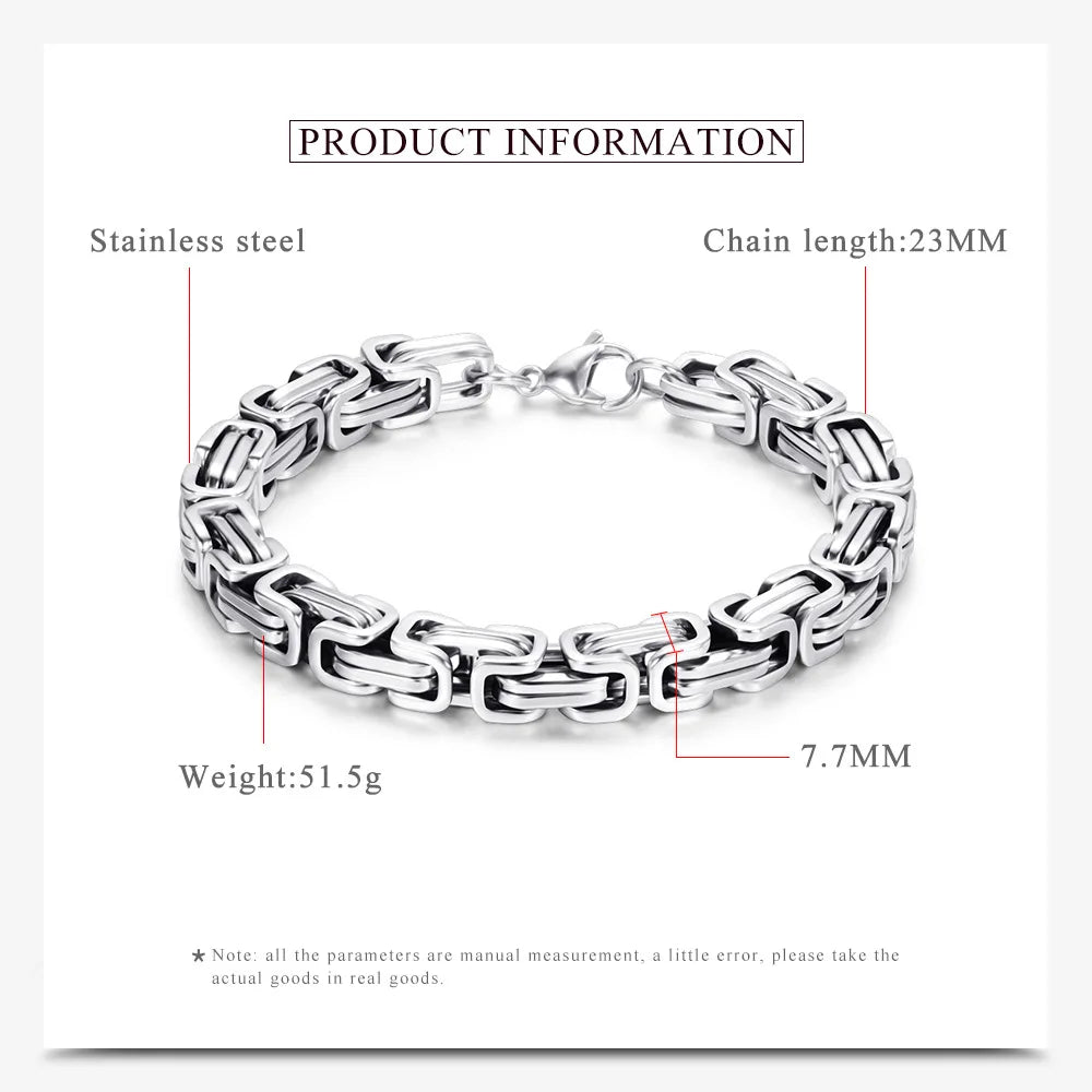 Bracelet chaîne de moto en acier inoxydable HNSP 8MM pour hommes, style streetwear, accessoires de bijoux pour hommes robustes