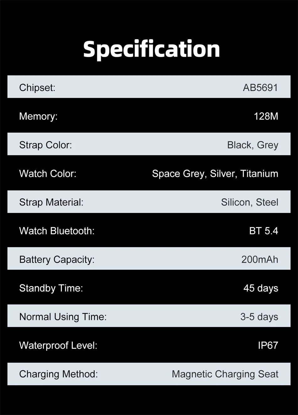 Montre Connectée Ultra-Fine Jooeniok MT61 – 1,96" AMOLED, Appel Bluetooth, Cardio, Sport