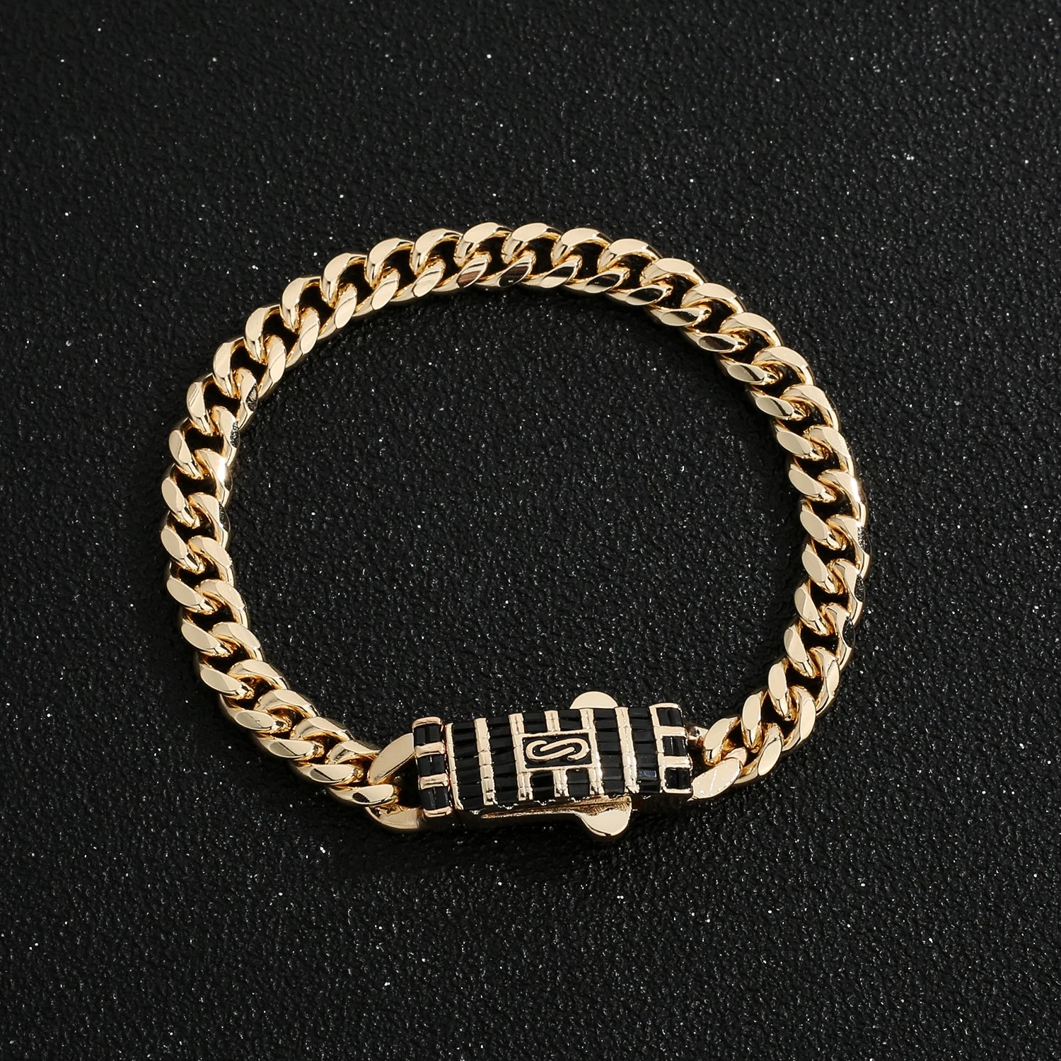 Bracelet de cheville de style Monaco hommes femmes, plaqué or 14 carats.