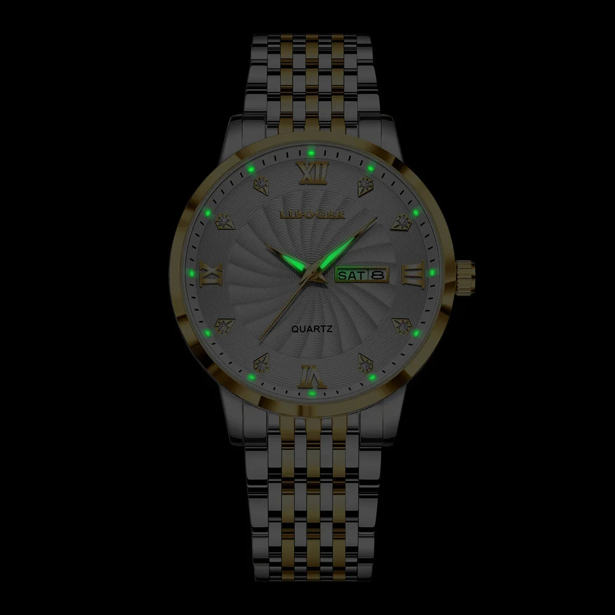 Montres de luxe en acier inoxydable pour hommes, montres-bracelets à Quartz avec cadran lumineux et calendrier, Relogio Masculino (sans boîte)