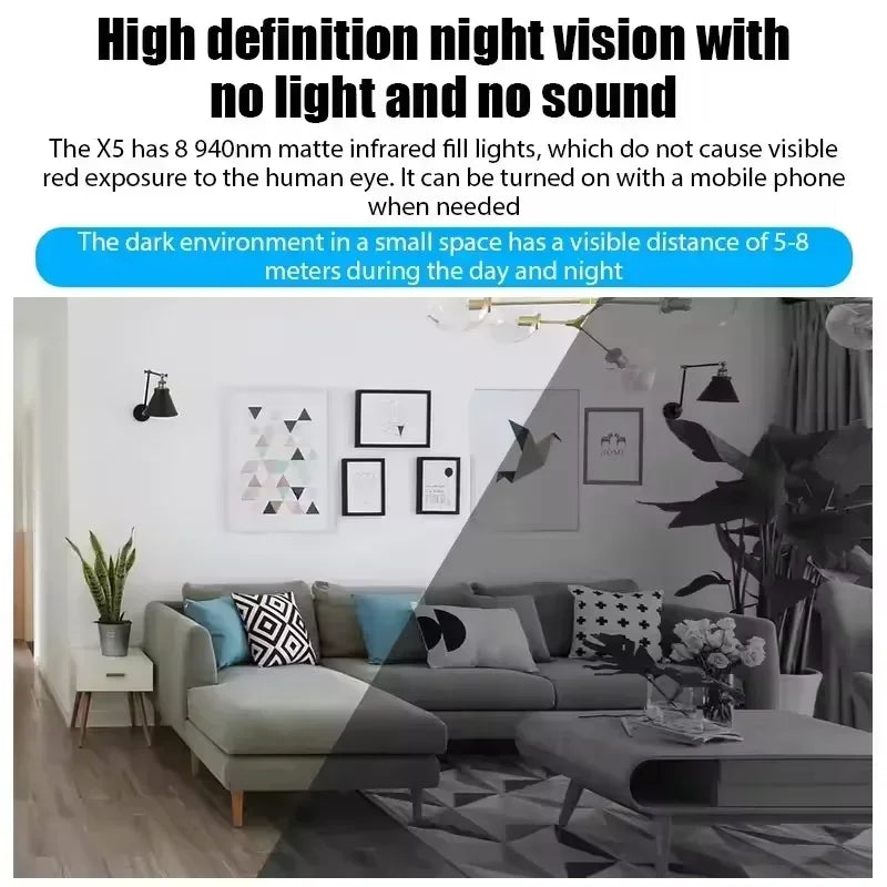 Mini caméra X5 1080P, vision nocturne claire, légère, portable, caméras de qualité supérieure, détection de mouvement, caméra de surveillance sans fil, nouveauté 2026