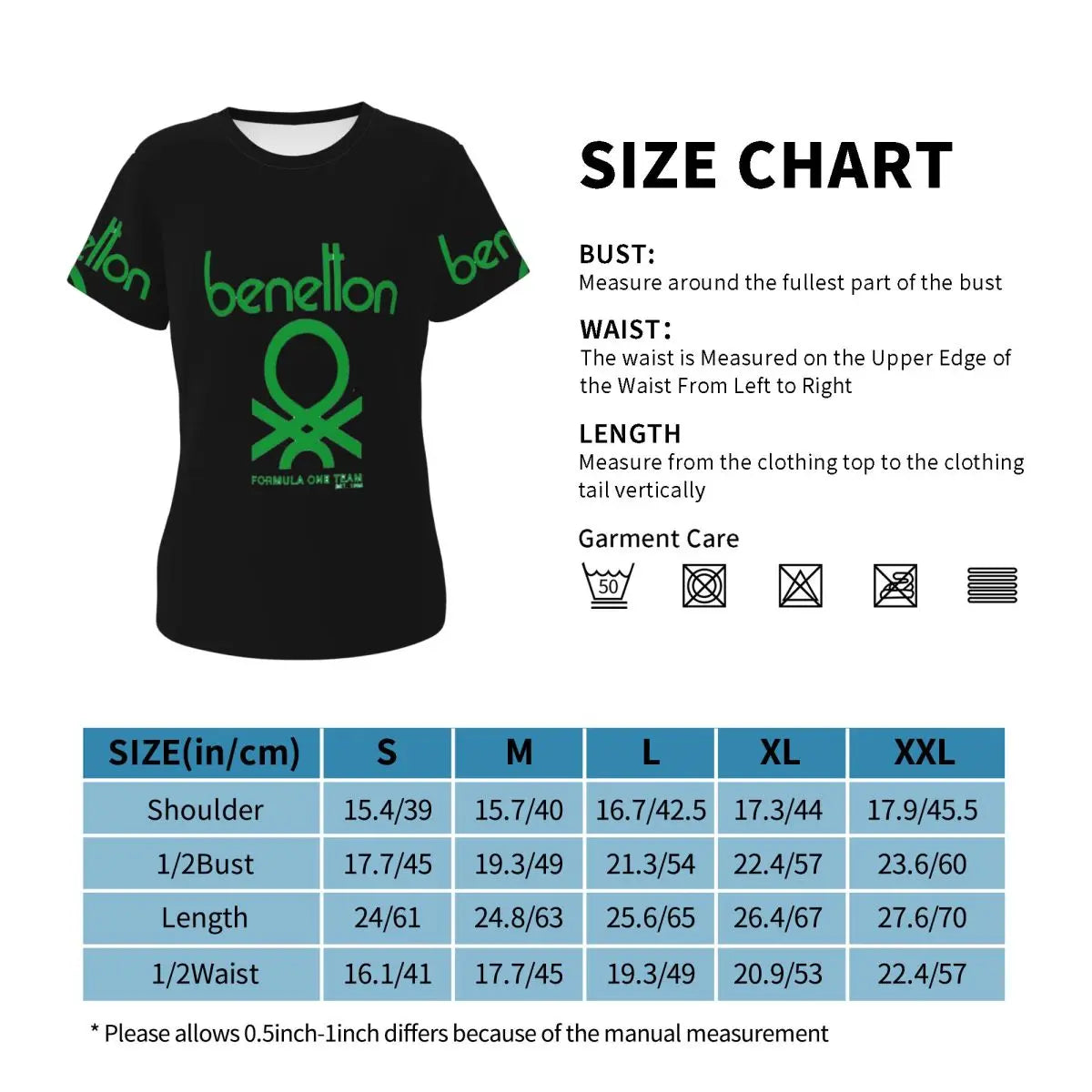 T-shirt Benetton pour femme, manches courtes, col rond, vêtements en coton, t-shirts d'été, streetwear