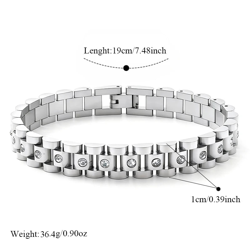 Bracelet jonc en acier inoxydable 316L GANEMLY pour femmes, nouveau bracelet punk, chaîne de poignet, bijoux imperméables, bijoux femme