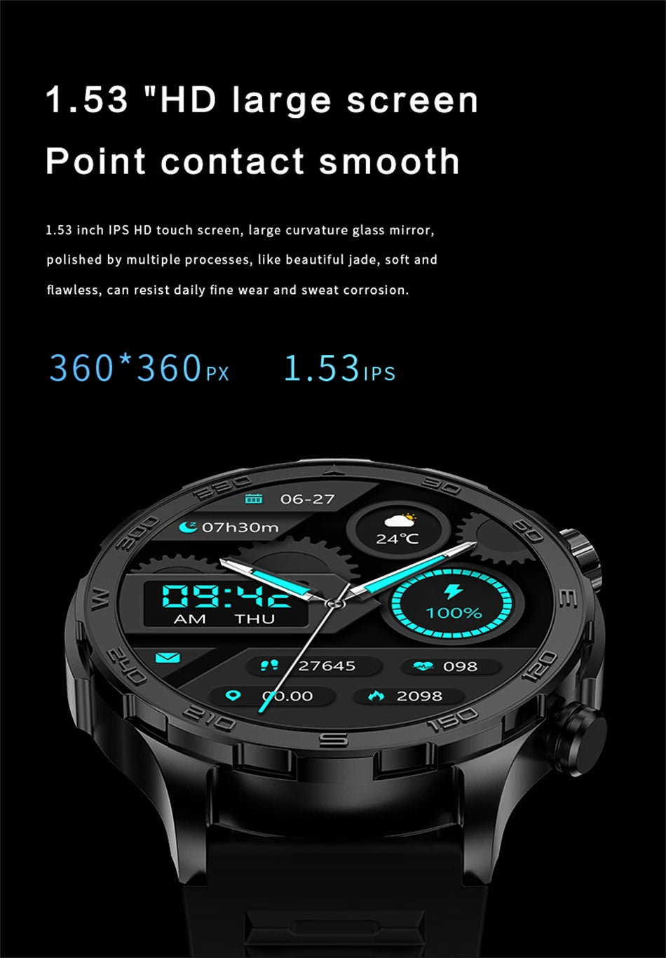 Montre intelligente étanche avec boussole pour homme, surveillance de la santé, traqueur de sport GPS, appel Bluetooth HD, assistant vocal, nouveau, 2024
