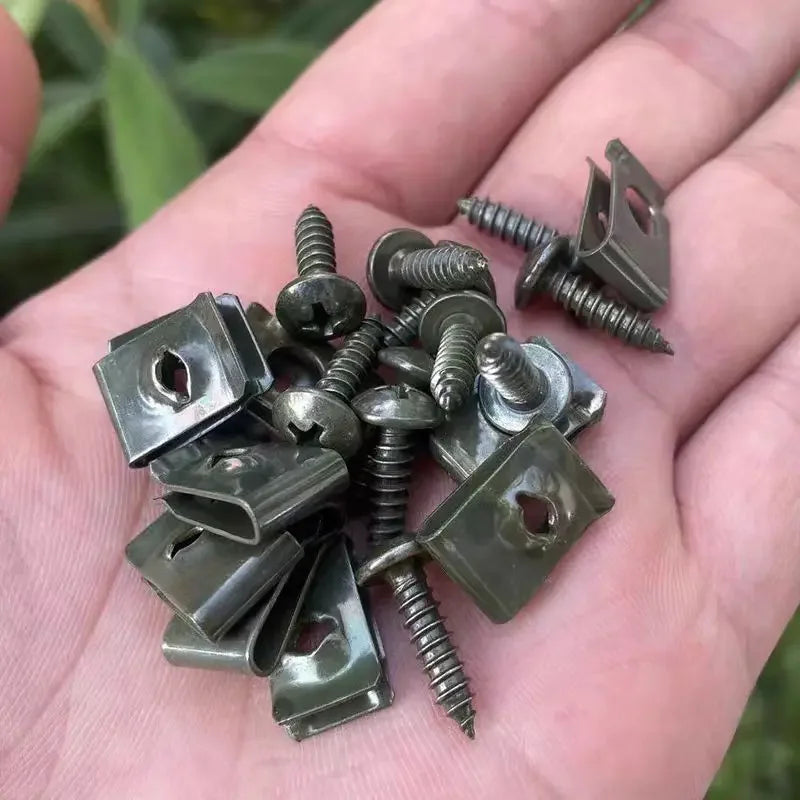 Clips & Vis Autotaraudeuses pour Voiture – Type U Antirouille | Lot 10 à 200 pcssonniers