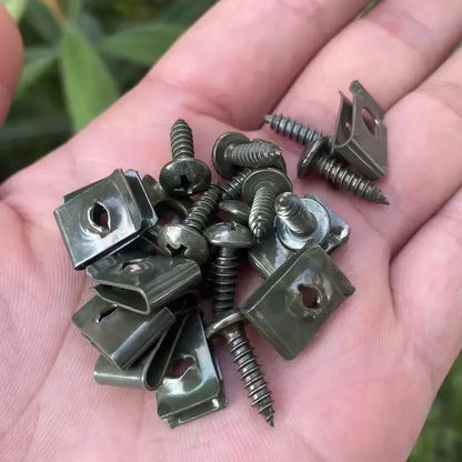 Clips & Vis Autotaraudeuses pour Voiture – Type U Antirouille | Lot 10 à 200 pcssonniers