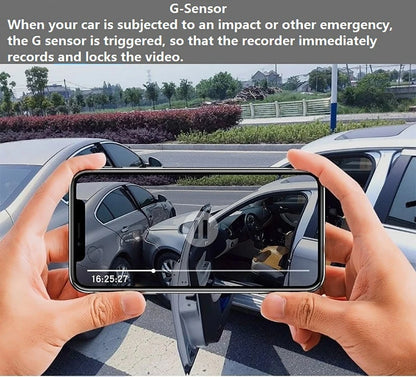 Caméra de tableau de bord pour voitures 1080P, enregistreur vidéo DVR, double caméra de voiture, vue avant et intérieure, enregistrement en boucle, moniteur WiFi Dashcam