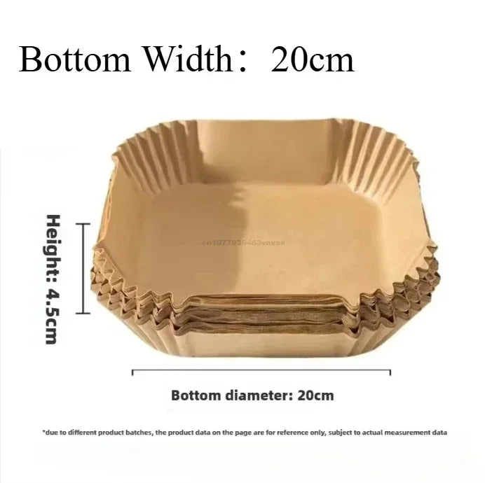 Papier cuisson pour Air fryer – Rond, Carré ou Rectangle | 50 à 300 pcs